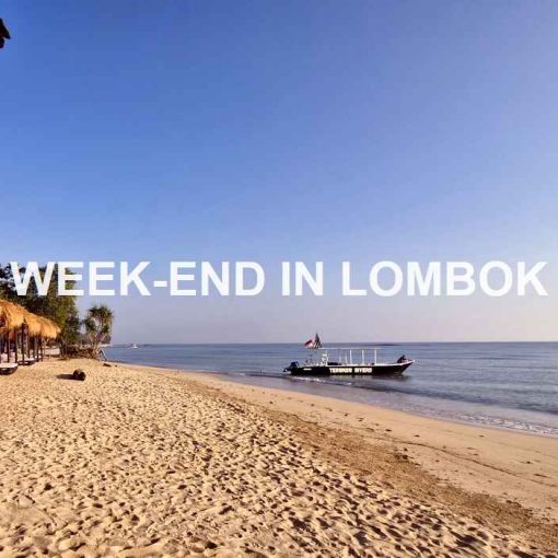 beachfront resort with a diving boat in Lombok